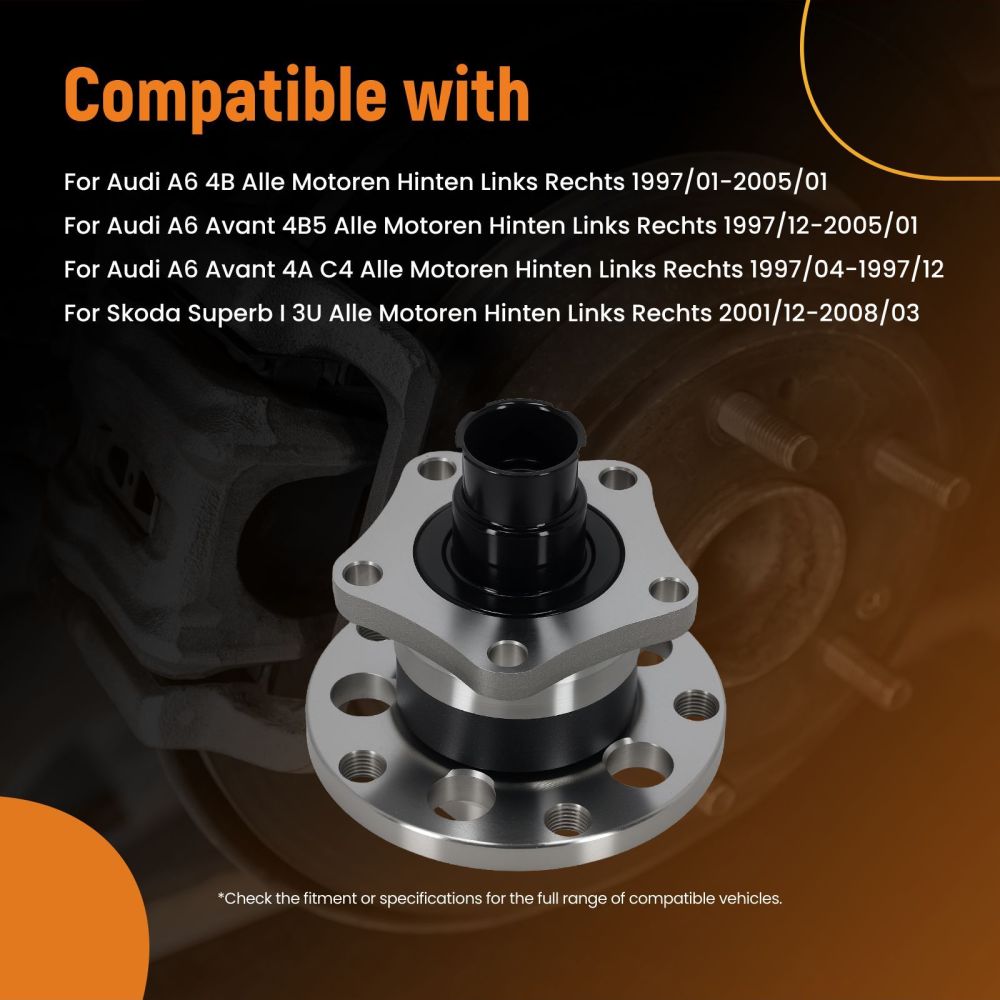 Cuscinetto Mozzo Ruota Posteriore compatibile per Audi A6 4B compatibile per VW Passat 3B 1997-2005 VKBA3489