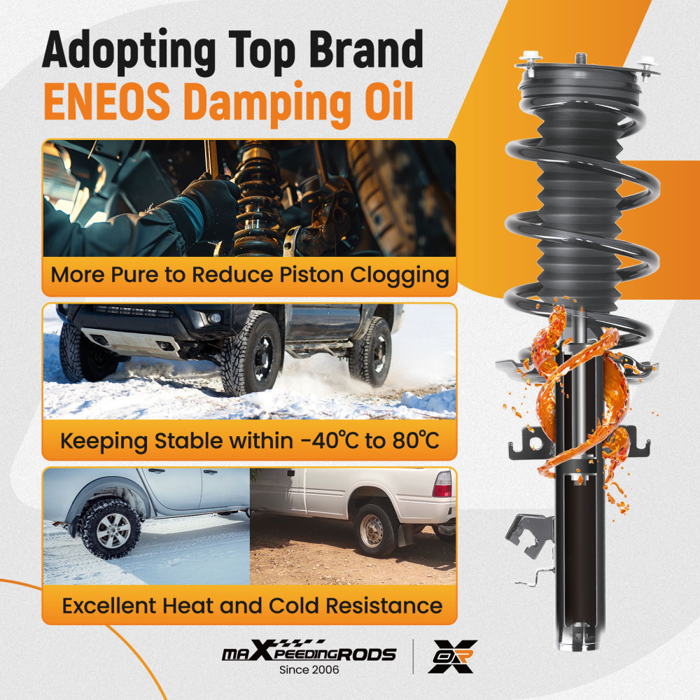 2x Front Strut w/ Coil Spring Assembly compatible for Nissan Qashqai Rogue Sport 2017-2020