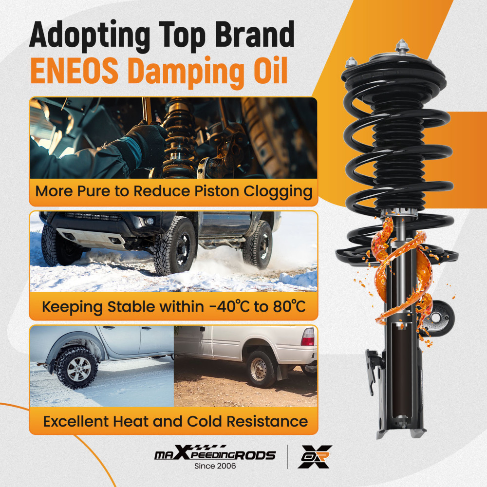 Front Struts with Coil Spring Assembly compatible for Toyota Prius 2010-2015 172689 172688