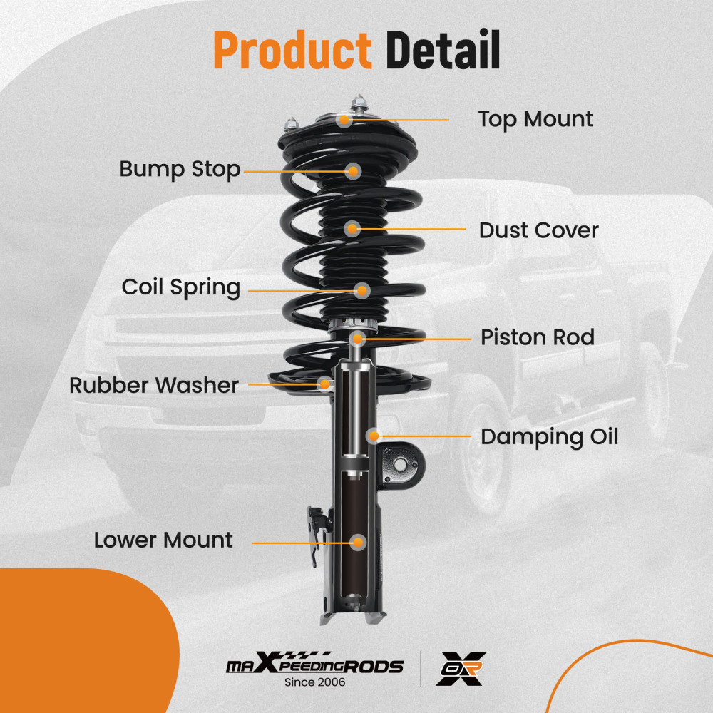 Front Struts with Coil Spring Assembly compatible for Toyota Prius 2010-2015 172689 172688