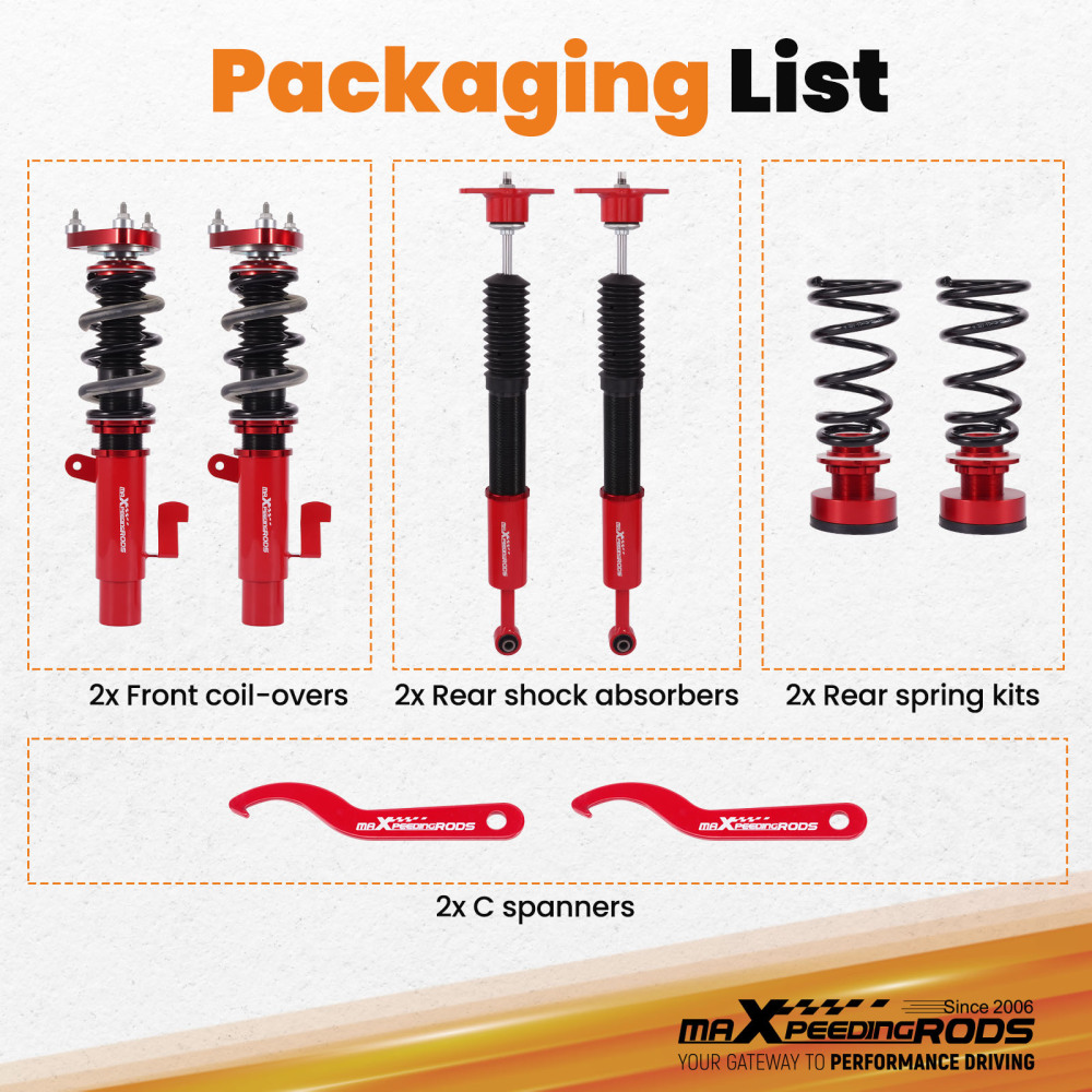 MaXpeedingrods Coilovers Shocks Struts compatible for Volvo S40 V50 compatible for FWD 2005-2012