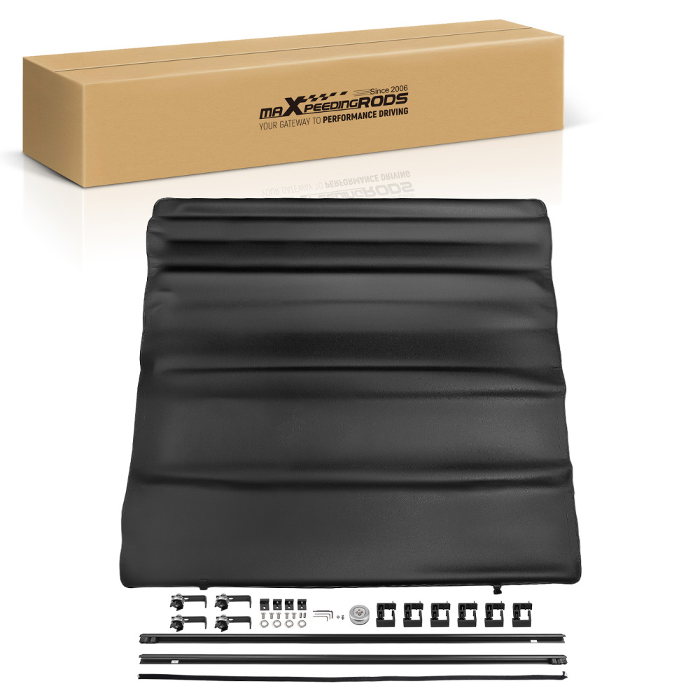 Black Bed Soft Roll Up Tonneau Cover compatible for Jeep Gladiator JT 5ft 2020-2025