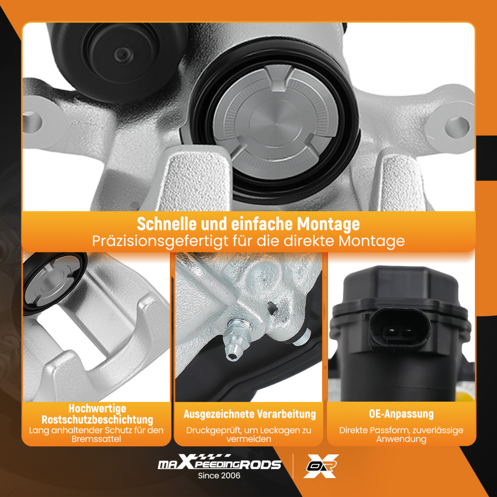 Brake Caliper Rear Left compatible for Audi A4 A5 Q5 8K2 B8 8T3 8R 2007-16 8K0615403E 43mm