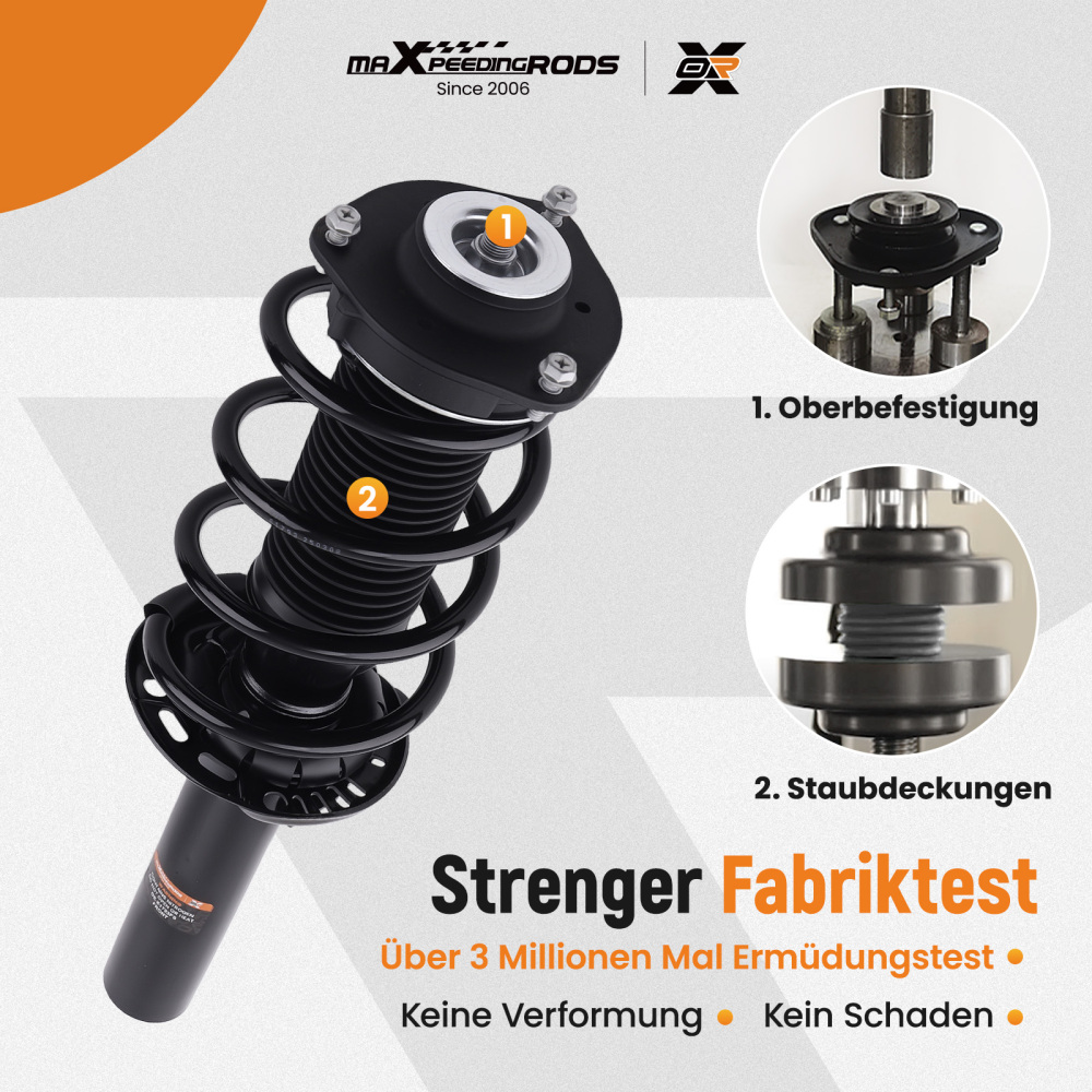 Front 2 Complete Shock Struts Assembly compatible for VW Tiguan (2WD,4WD) 2007-2018