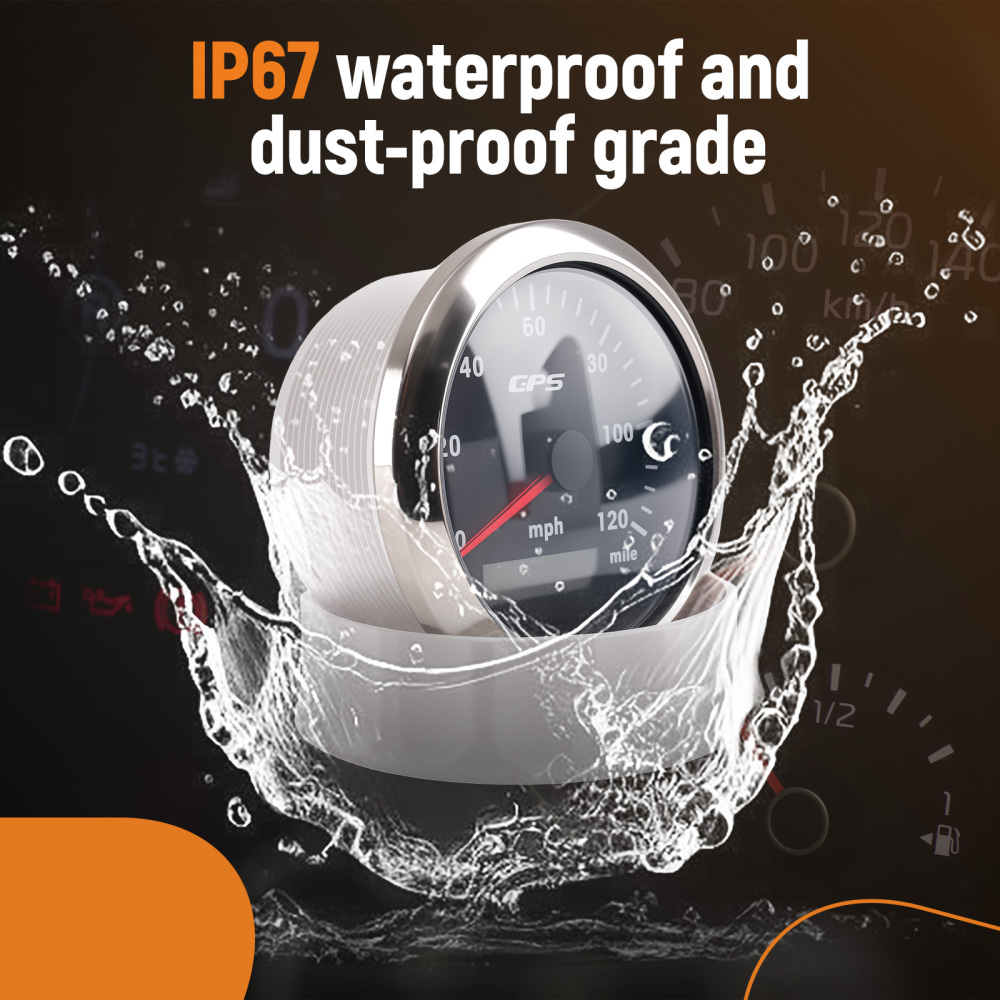 85mm GPS Speedometer Odometer 0-120MPH Gauge For Marine Boat Car Truck 9~32V DC