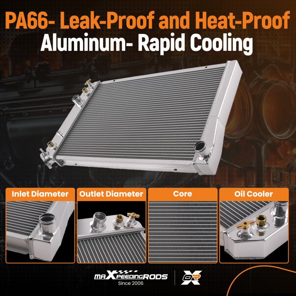 3 Row Aluminum Engine Radiator compatible for Chevrolet Corvette 5.7L 1984-1990 829