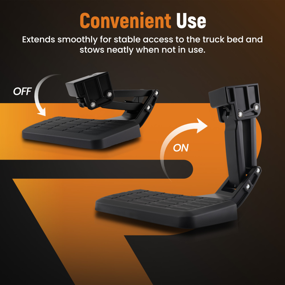 Aluminum Flip Down Step compatible for Ford F-150 2006-2014 V6 V8 75302-01A Under Bumper