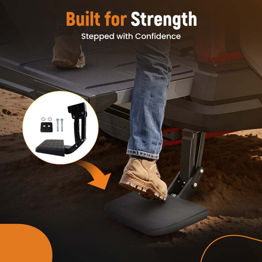 Aluminum Flip Down Step compatible for Ford F-150 2006-2014 V6 V8 75302-01A Under Bumper