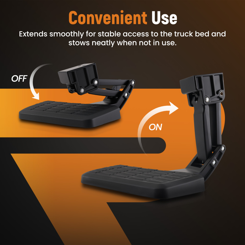 Aluminum Bed Step Kit compatible for Toyota Tundra 2014-2021 V6 V8 PT39234140 Black