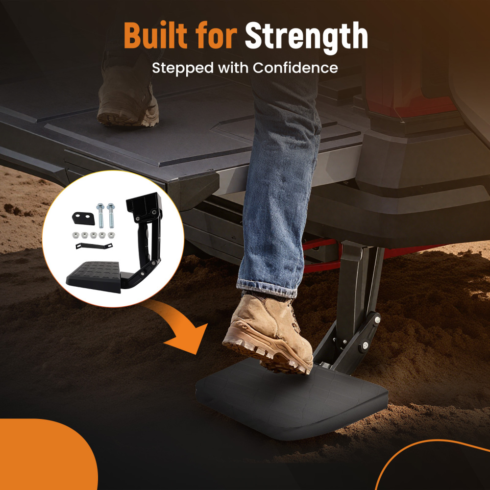 Aluminum Bed Step Kit compatible for Toyota Tundra 2014-2021 V6 V8 PT39234140 Black