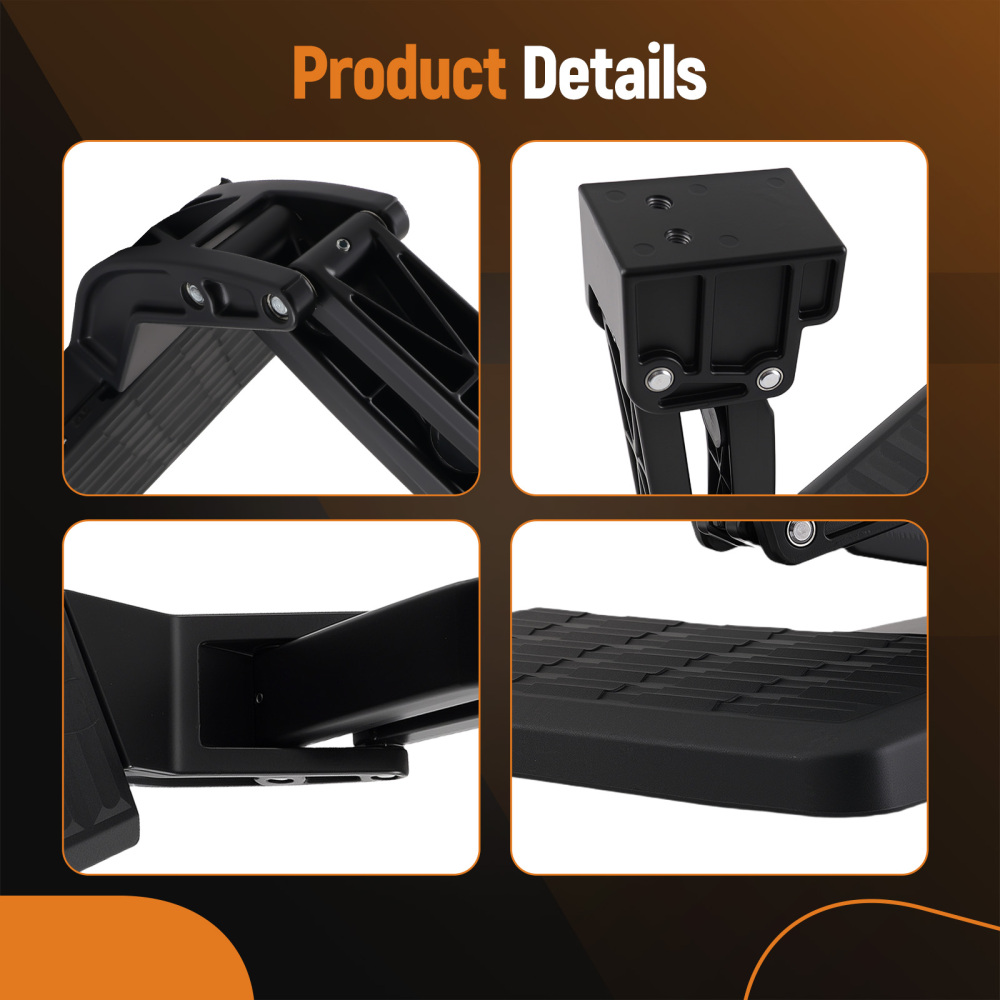 Aluminum Bed Step Kit compatible for Toyota Tundra 2014-2021 V6 V8 PT39234140 Black