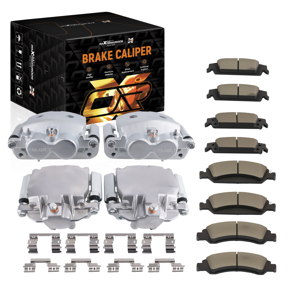 Front Rear Brake CalipersBrake Pads compatible for Chevrolet Silverado 1500 2014-2018