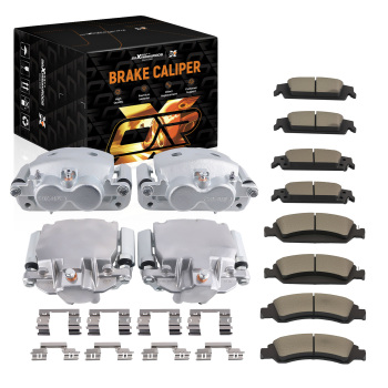 Front Rear Brake CalipersBrake Pads compatible for Chevrolet Silverado 1500 2014-2018