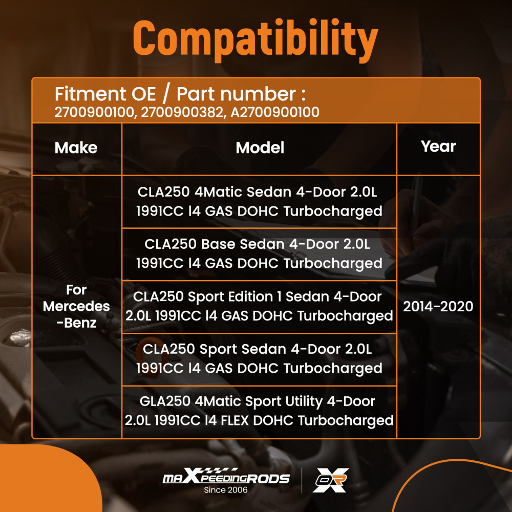 Condotto Aria compatibile per Mercedes CLA250/GLA250 2014-2020 2700900100 A2700900100