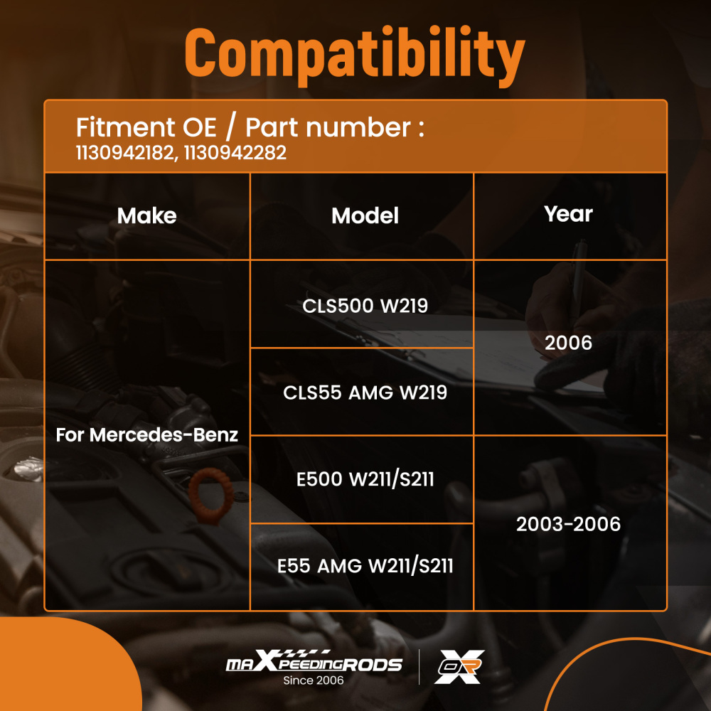 Air Duct Hose Left Right compatible for Mercedes CLS500 E500 2003-2006 1130942182 Black