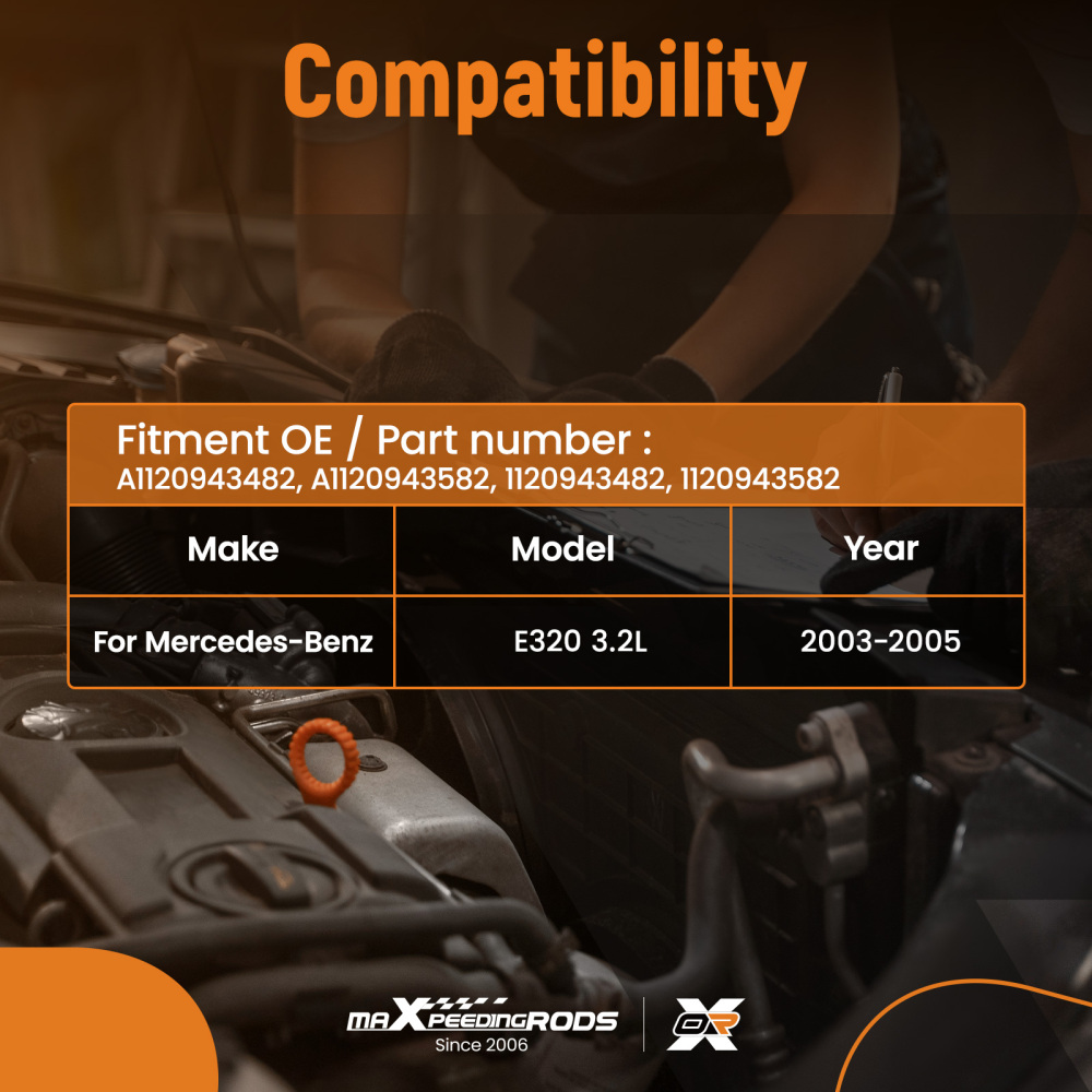 Air Duct Assembly compatible for Mercedes E320 3.2L 2003-2005 A1120943482 Left Right Black