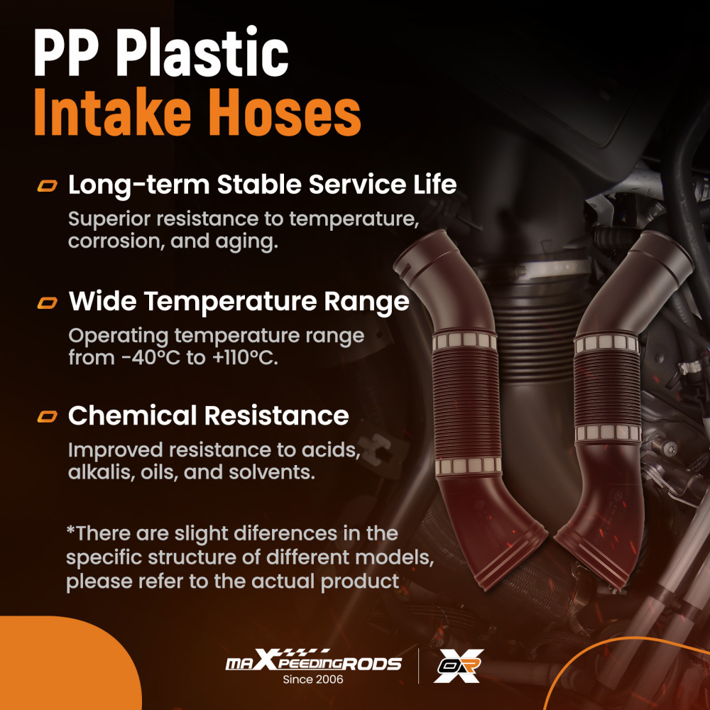 Air Duct Assembly compatible for Mercedes E320 3.2L 2003-2005 A1120943482 Left Right Black