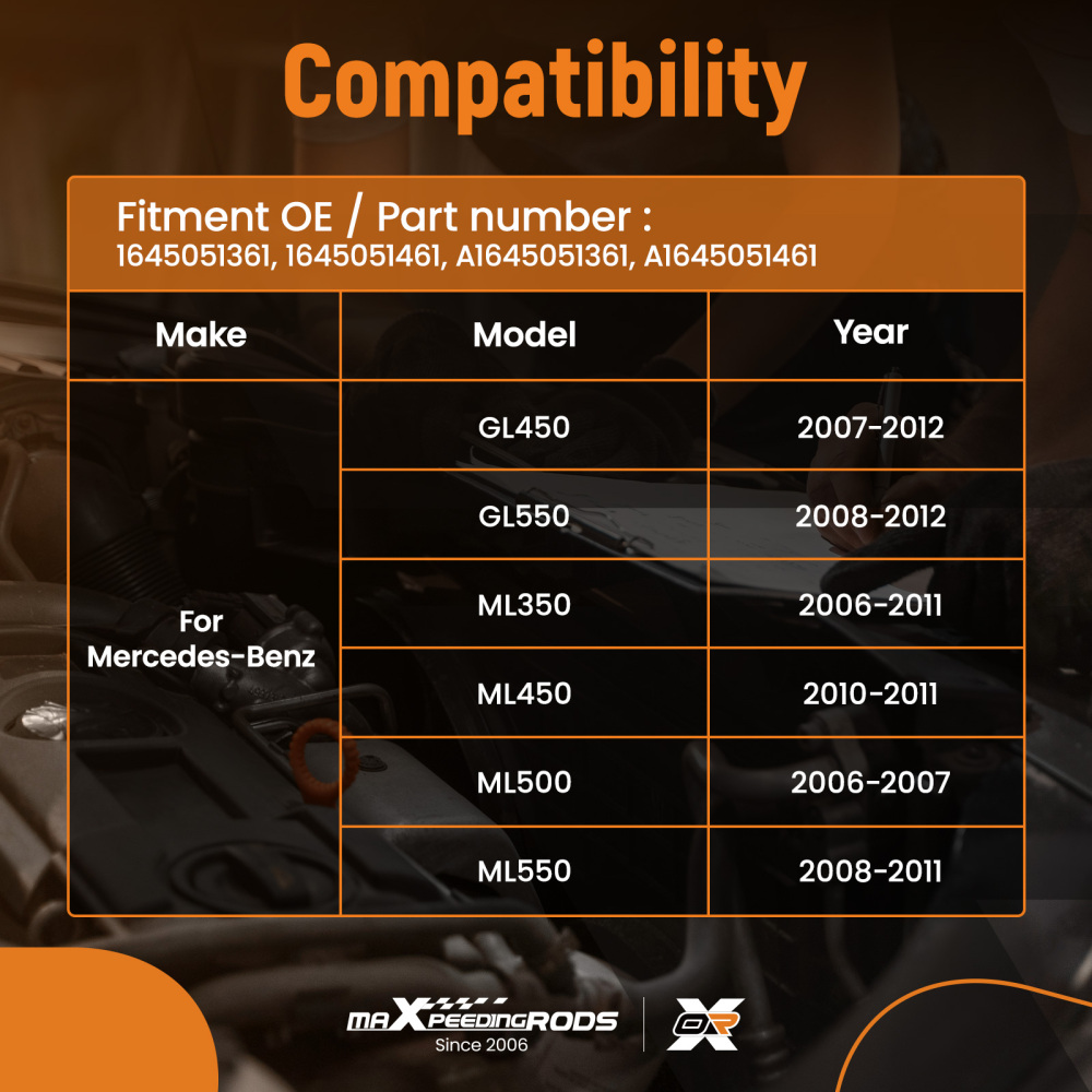 Air Duct Intake Set compatible for Mercedes GL450 GL550 ML350 2006-2012 A1645051361 LR