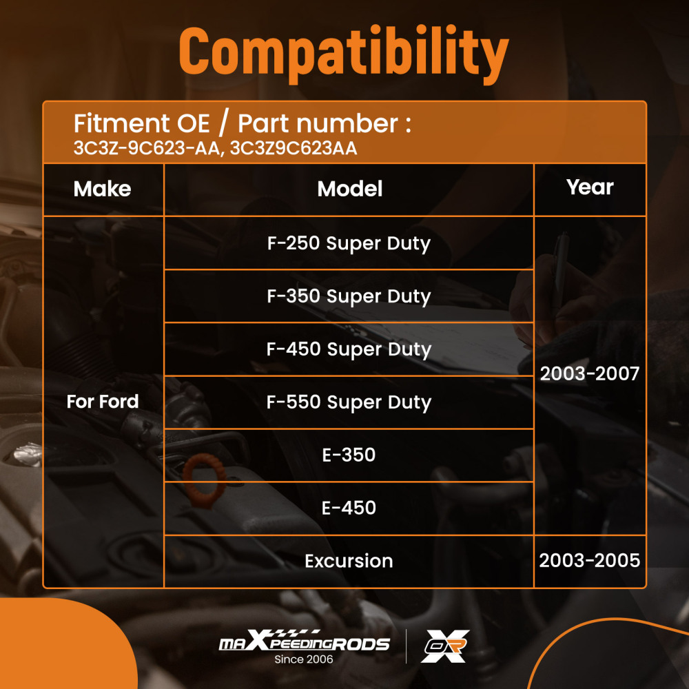 Air Intake Hose Black compatible for Ford F-250/F-350 03-07 3C3Z-9C623-AA Front Plastic