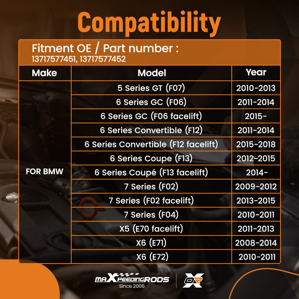 Turbo Air Duct Hose compatible for BMW 5 Series GT F07 Left Right 2010-2013 13717577452