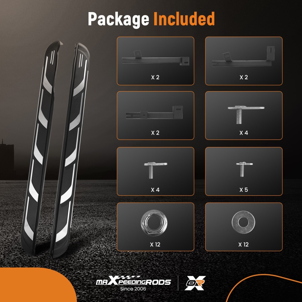 Side Bars Running Board Side Steps compatible for AUDI Q7 2015-2023 4M 4MB Black Set