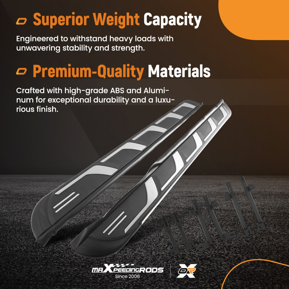 Side Bars Running Board Side Steps compatible for AUDI Q7 2015-2023 4M 4MB Black Set