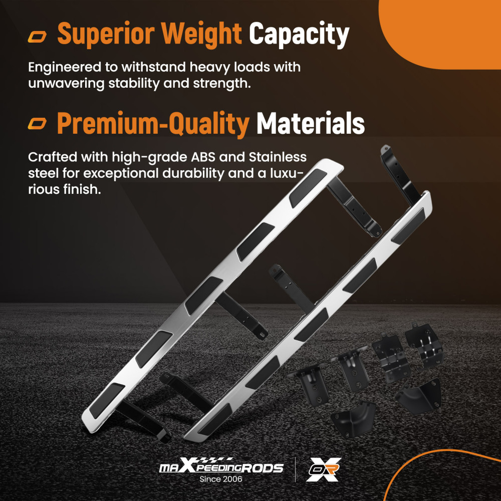 Running Boards compatible for AUDI Q7 4L 07-15 Side Steps Black Protection Bars Aluminum