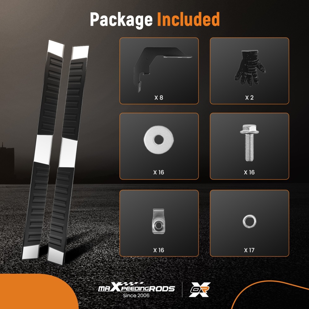 Black Running Boards compatible for Chevy Colorado / GMC Canyon Crew Cab2015-2025