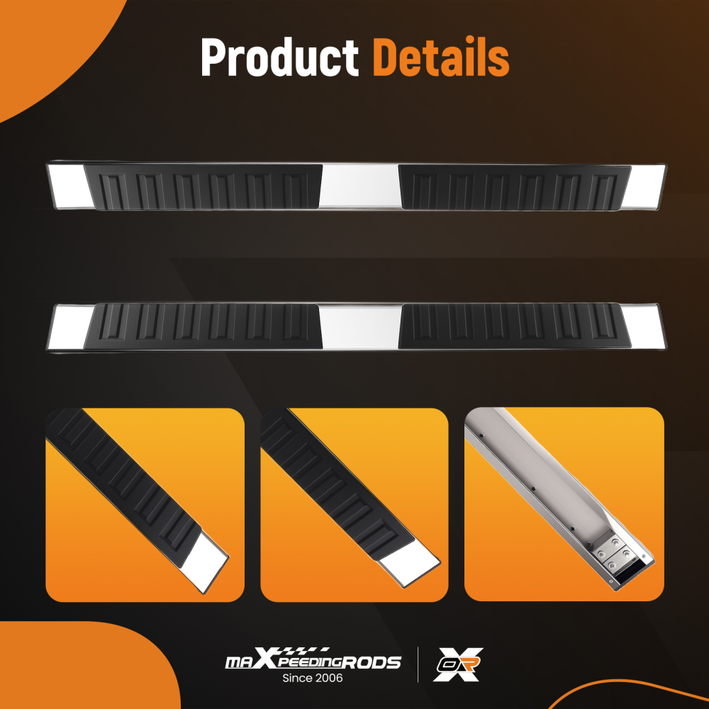 Black Running Boards compatible for Chevy Colorado / GMC Canyon Crew Cab2015-2025