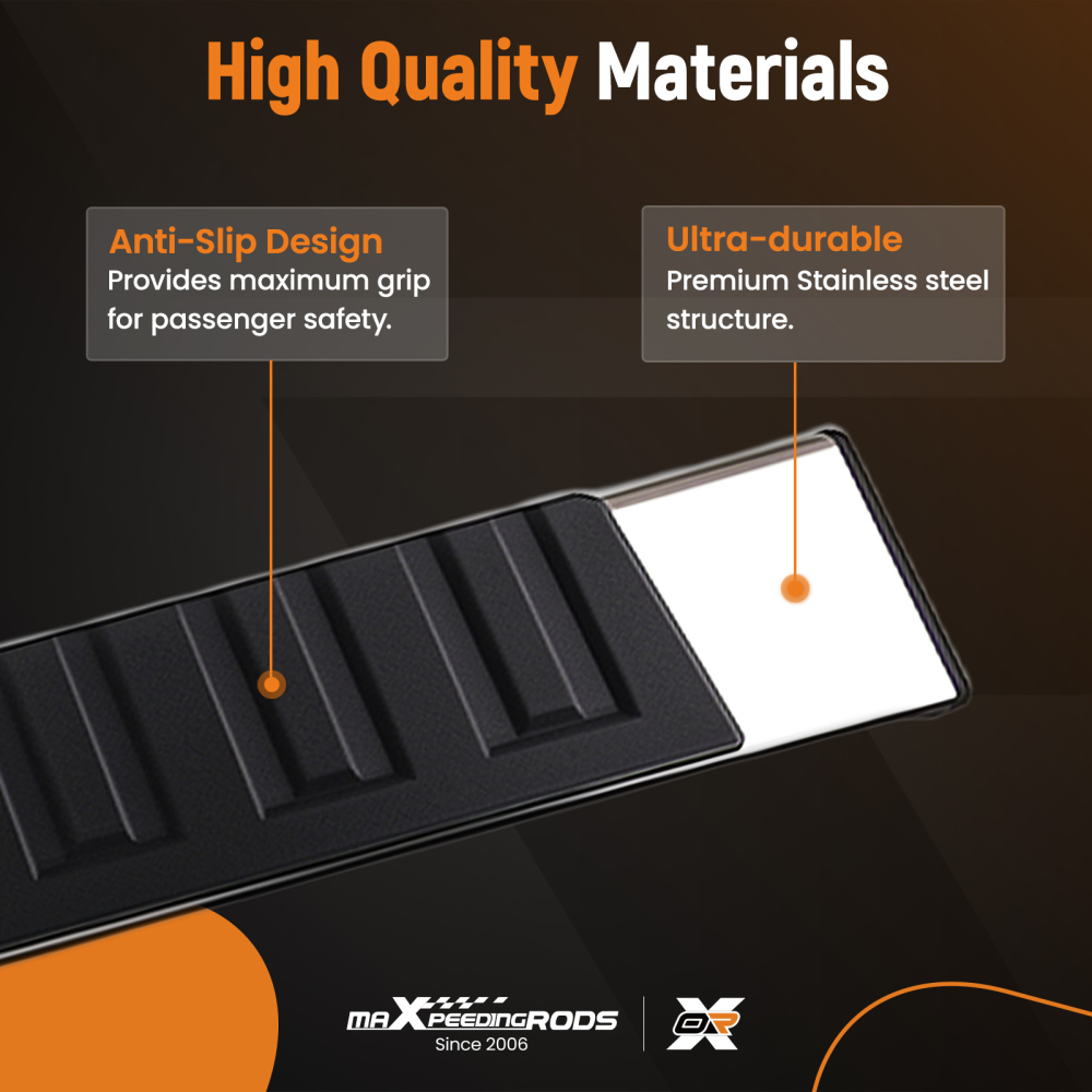 Black Running Boards compatible for Chevy Colorado / GMC Canyon Crew Cab2015-2025