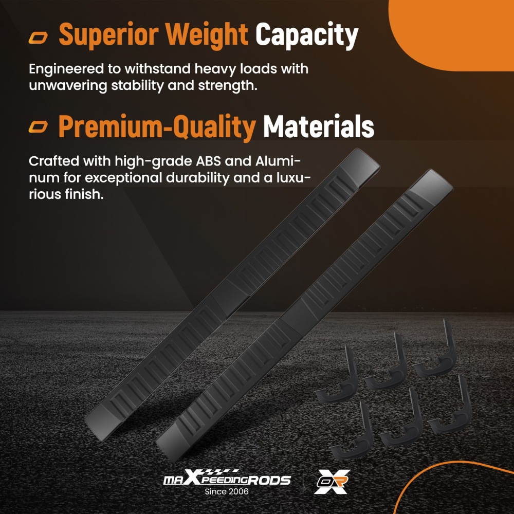 6 Aluminum Side Step Boards compatible for Chevy Silverado/GMC Sierra 2007-2019 77