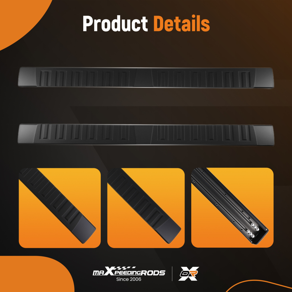 6 Aluminum Side Step Boards compatible for Chevy Silverado/GMC Sierra 2007-2019 77