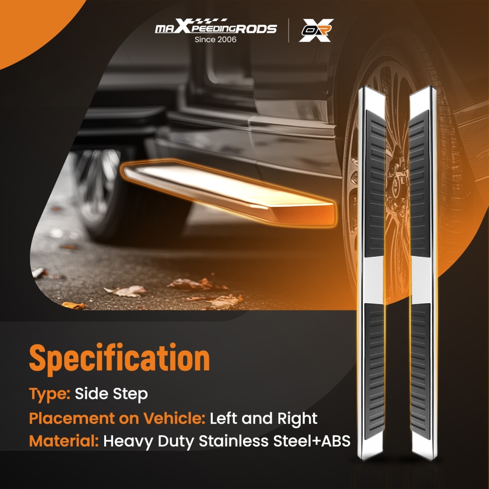 Nerf Bars Side Steps compatible for RAM 1500 Classic 2019-2024 Stainless Steel ABS Black