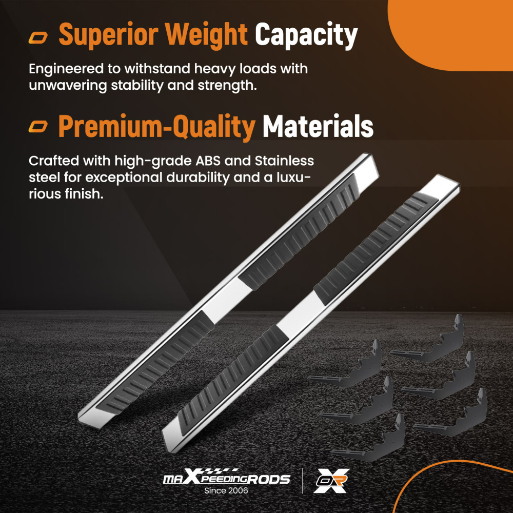 Nerf Bars Side Steps compatible for RAM 1500 Classic 2019-2024 Stainless Steel ABS Black