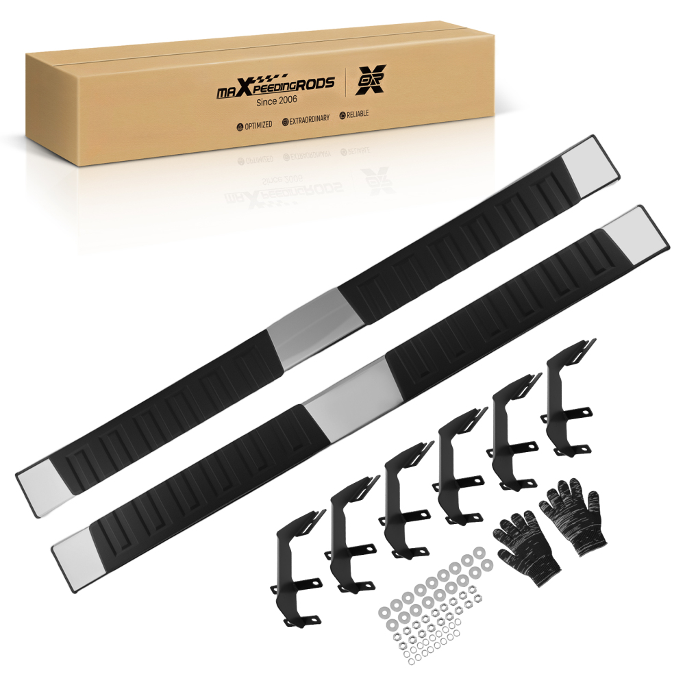 Non-Slip Nerf Bars Side Steps compatible for Ford F-150 Super Crew Cab 2015-25 Steel