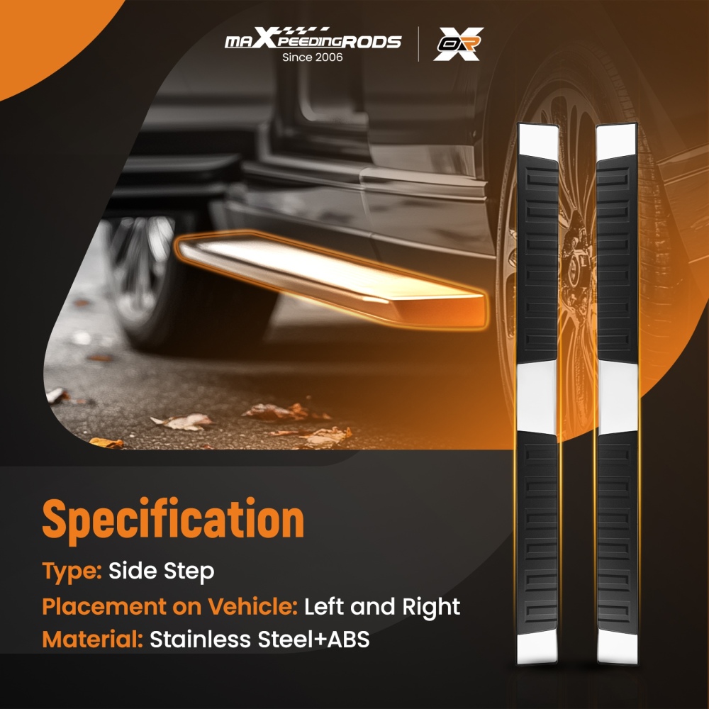 Non-Slip Nerf Bars Side Steps compatible for Ford F-150 Super Crew Cab 2015-25 Steel