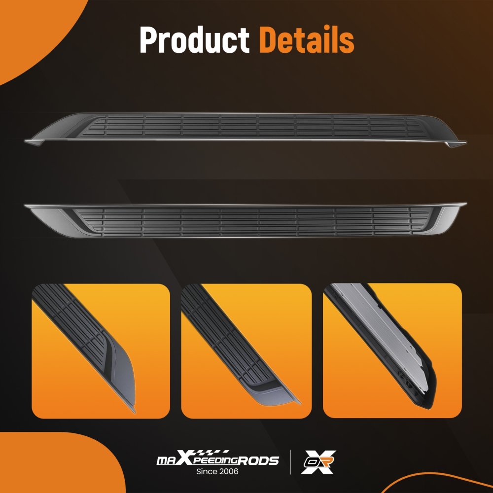 Aluminium Side Steps Running Boards compatible for Ford Ranger T6 T7 T8 T9 2012-2022 Black