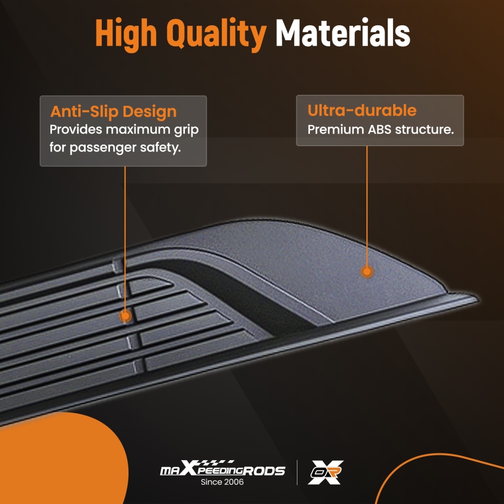 Aluminium Side Steps Running Boards compatible for Ford Ranger T6 T7 T8 T9 2012-2022 Black