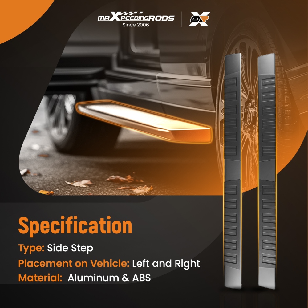 6in Wide Running Boards compatible for Ford F-150 Super Crew Cab 2004-2014 Aluminum