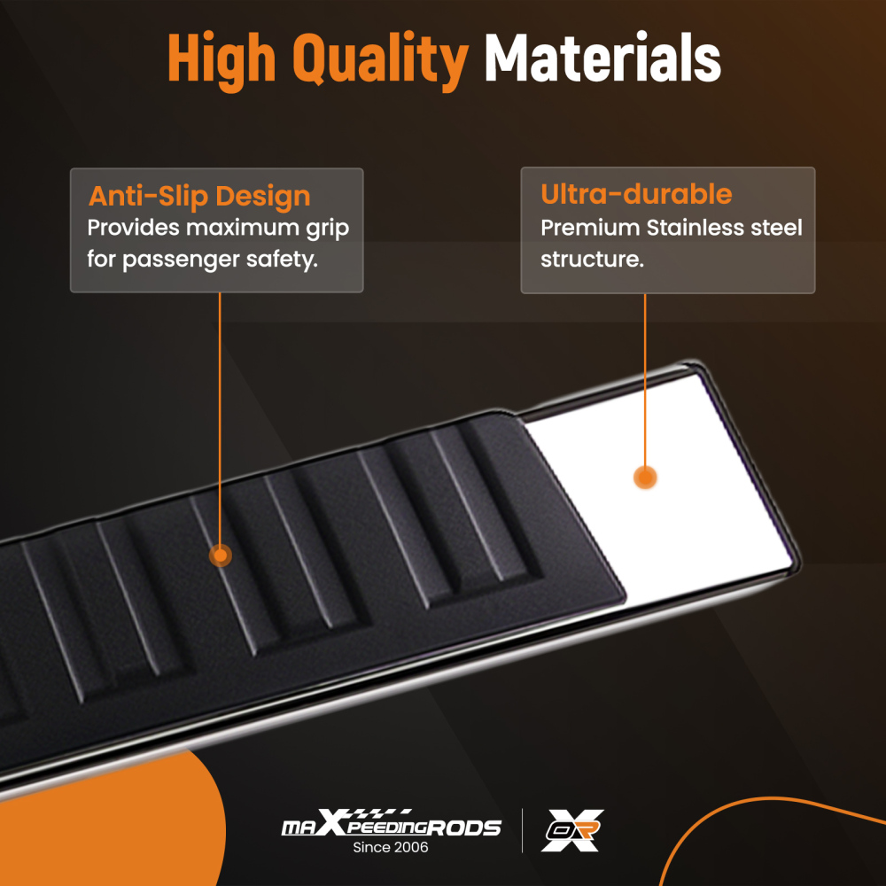 6 Wide Running Boards compatible for Ford F-150 Crew Cab 09-14 Black Silver Nerf Bars