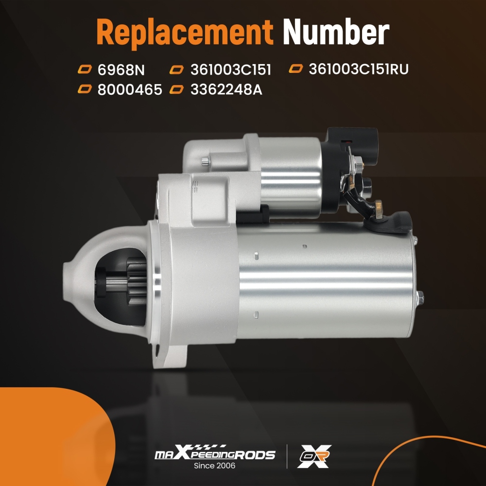 Starter Motor compatible for Hyundai Santa Fe 3.3L 3.5L 2009 2010-2012 6968N CW 1.4KW