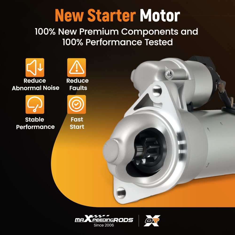 Starter Motor compatible for Hyundai Santa Fe 3.3L 3.5L 2009 2010-2012 6968N CW 1.4KW