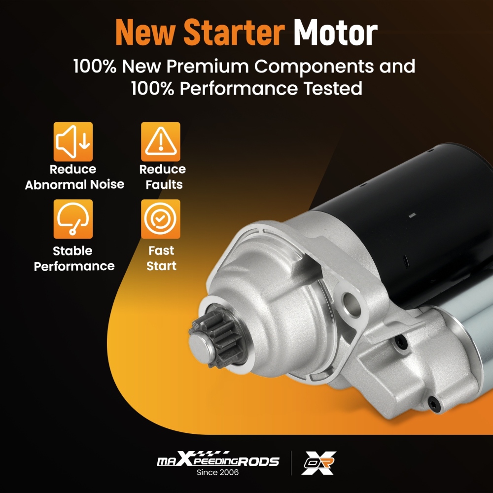 1.1kW Starter Motor compatible for VW Golf Jetta 1.8L 2.0L 2000-2006 02A911023L