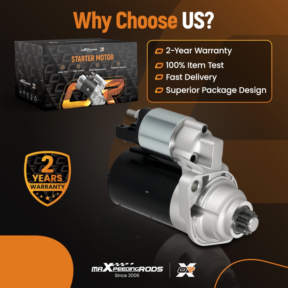 1.1kW Starter Motor compatible for VW Golf Jetta 1.8L 2.0L 2000-2006 02A911023L