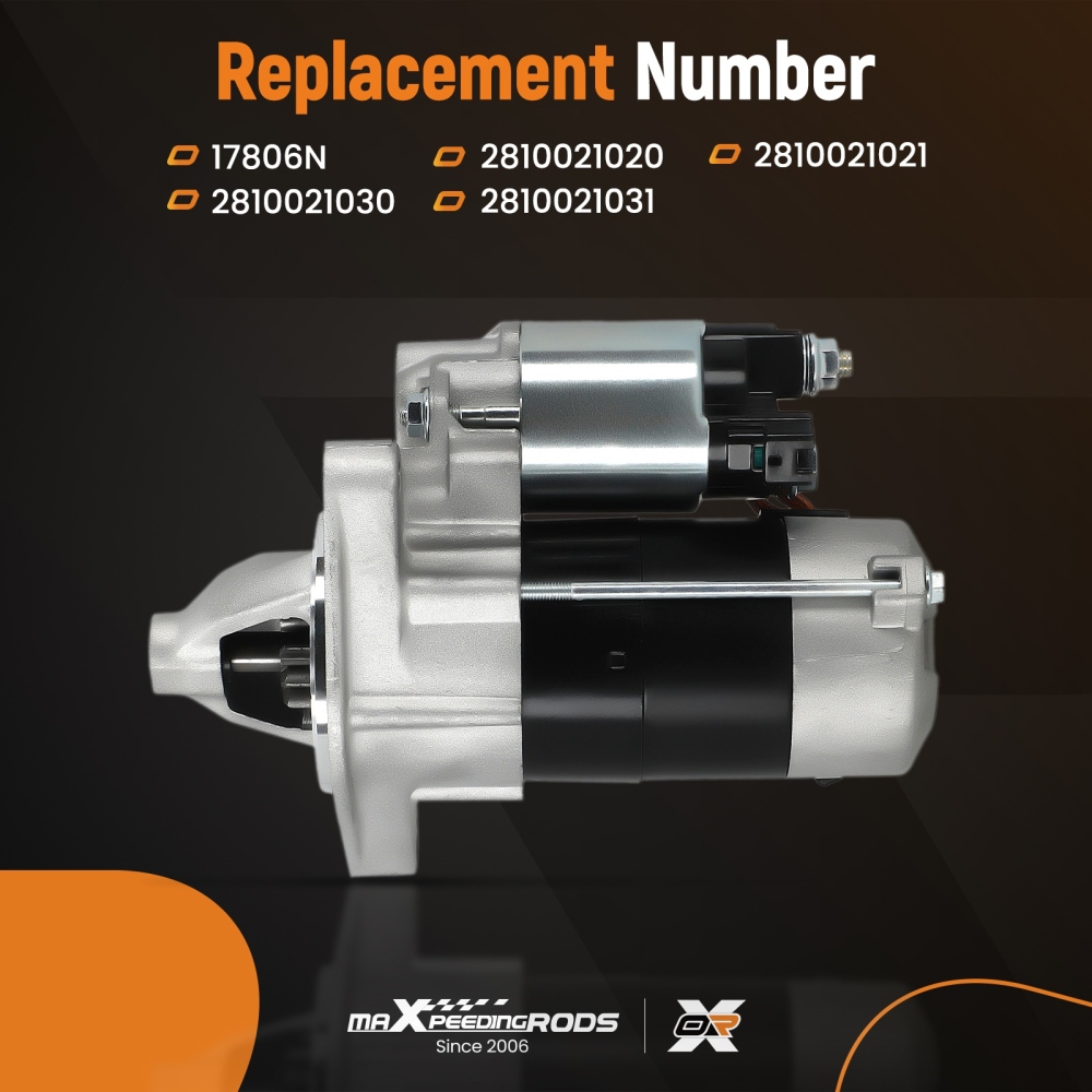 Starter Motor compatible for Toyota Europe compatible for Yaris 1300 1500 16V 1999-2006 17806N 9T PLGR CW