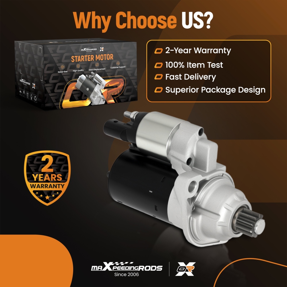 Engine Starter compatible for Audi A3 Quattro/TT 2004-2013 17970N 12V 10 Teeth