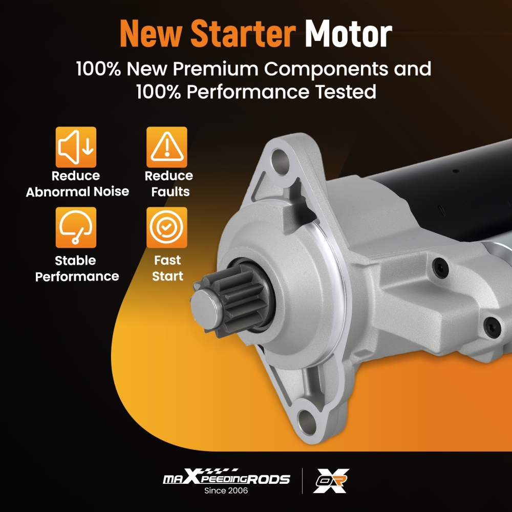 Starterfor compatible for Audi A3 Quattro V6 3.2L 2006-2009 TT Quattro 0001123017 CCW 1.7kW