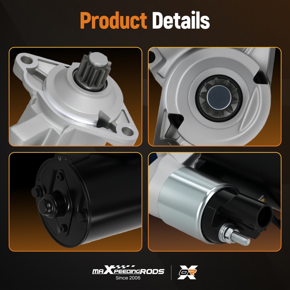 Starterfor compatible for Audi A3 Quattro V6 3.2L 2006-2009 TT Quattro 0001123017 CCW 1.7kW