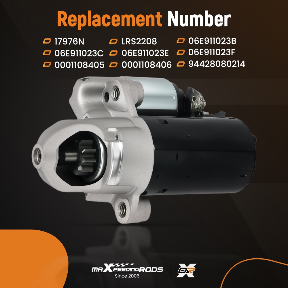 Starter Motor compatible for Audi A4 A4 Quattro A6 V6 3.0L 3.2L 1.2 KW CW 10T 17976N