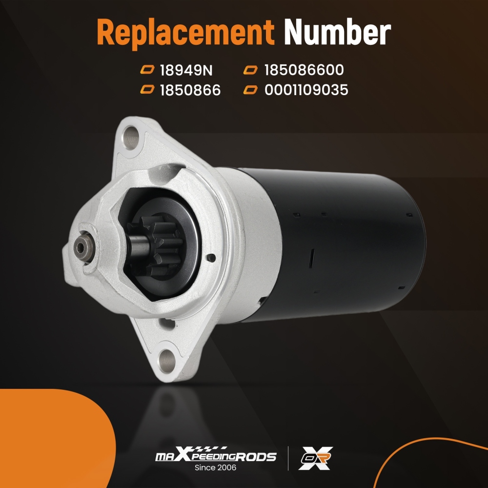 Starter Motor compatible for Caterpillar 3024C Perkins 404D-22 18949N 2.0KW CW 9T 12V